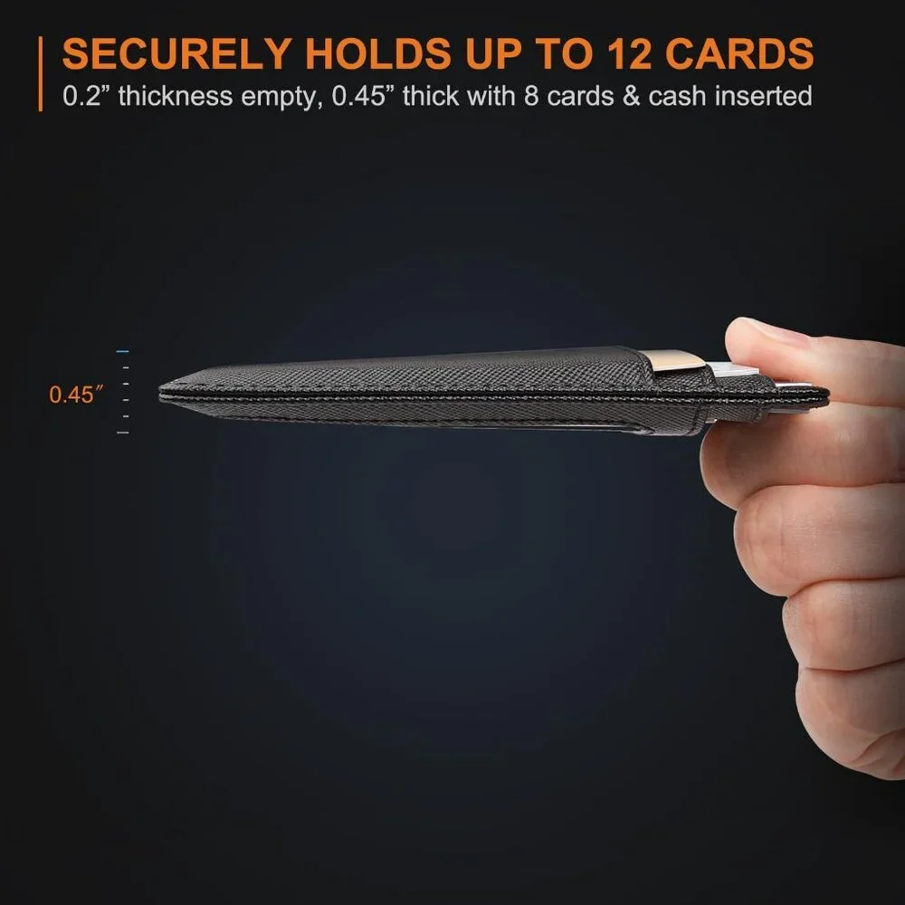 Slim Minimalist Front Pocket RFID Blocking Leather Wallets for Men